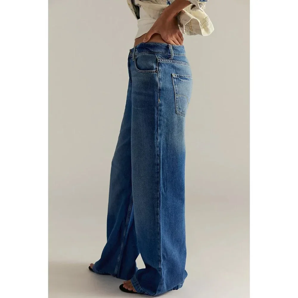 We The Free The Stride Jean Wide Leg Blue 31 NWT